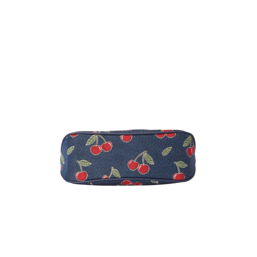 Cherry Denim Blue Moon-Shaped Underarm Handbag