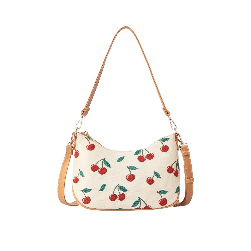 Cherry Cream Moon-Shaped Underarm Handbag