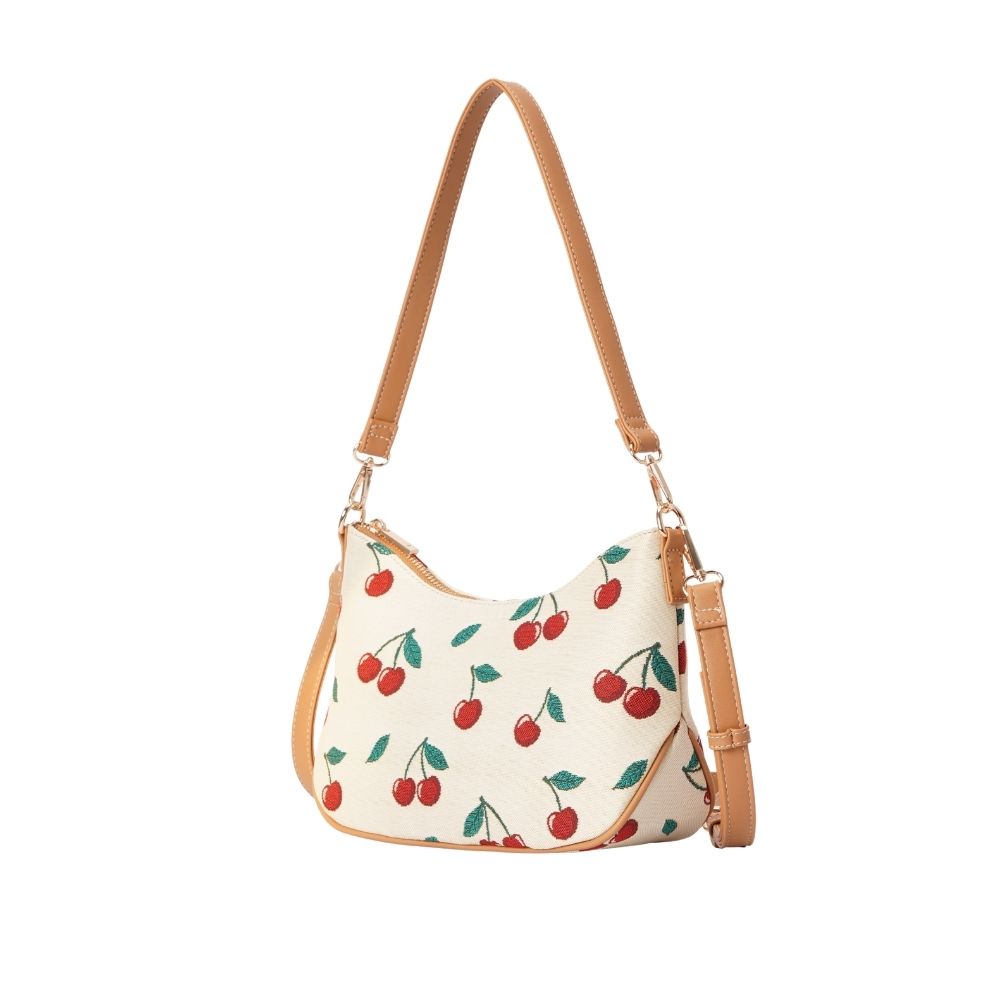 Cherry Cream Moon-Shaped Underarm Handbag