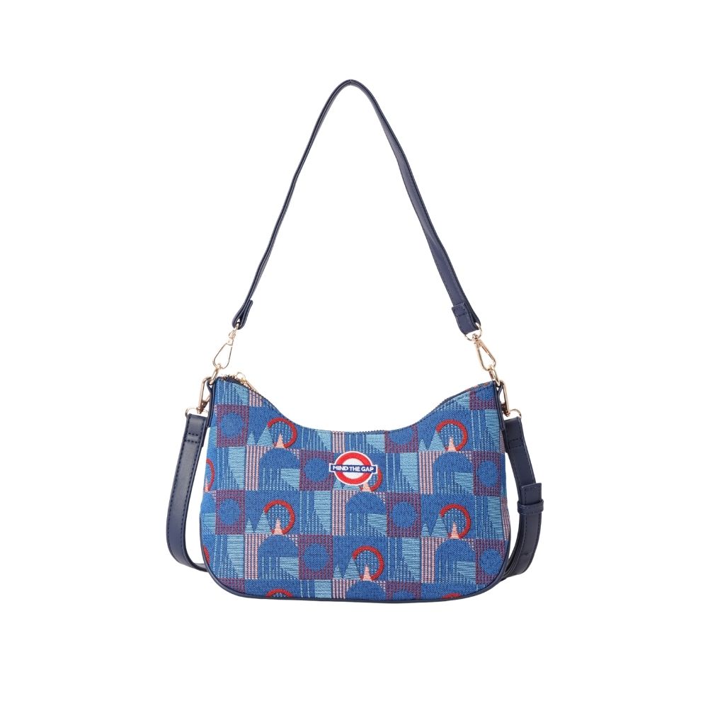 TfL Piccadilly Moquette Mind the Gap Moon-Shaped Underarm Handbag