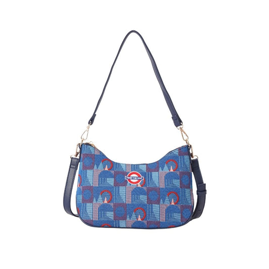 TfL Piccadilly Moquette Mind the Gap Moon-Shaped Underarm Handbag