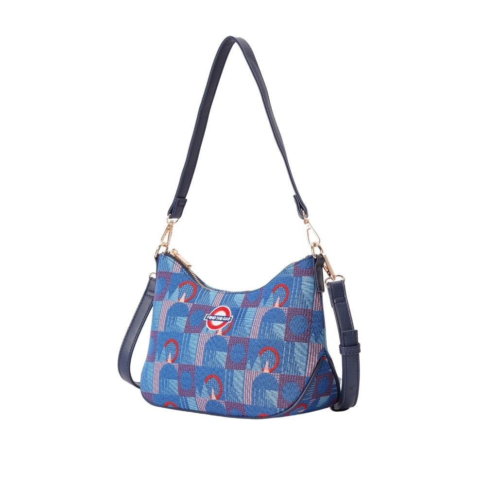 TfL Piccadilly Moquette Mind the Gap Moon-Shaped Underarm Handbag