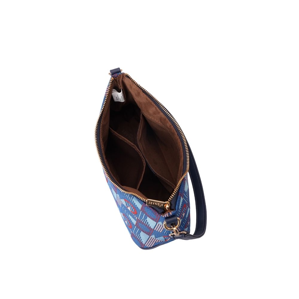 TfL Piccadilly Moquette Red Roundel Moon-Shaped Underarm Handbag