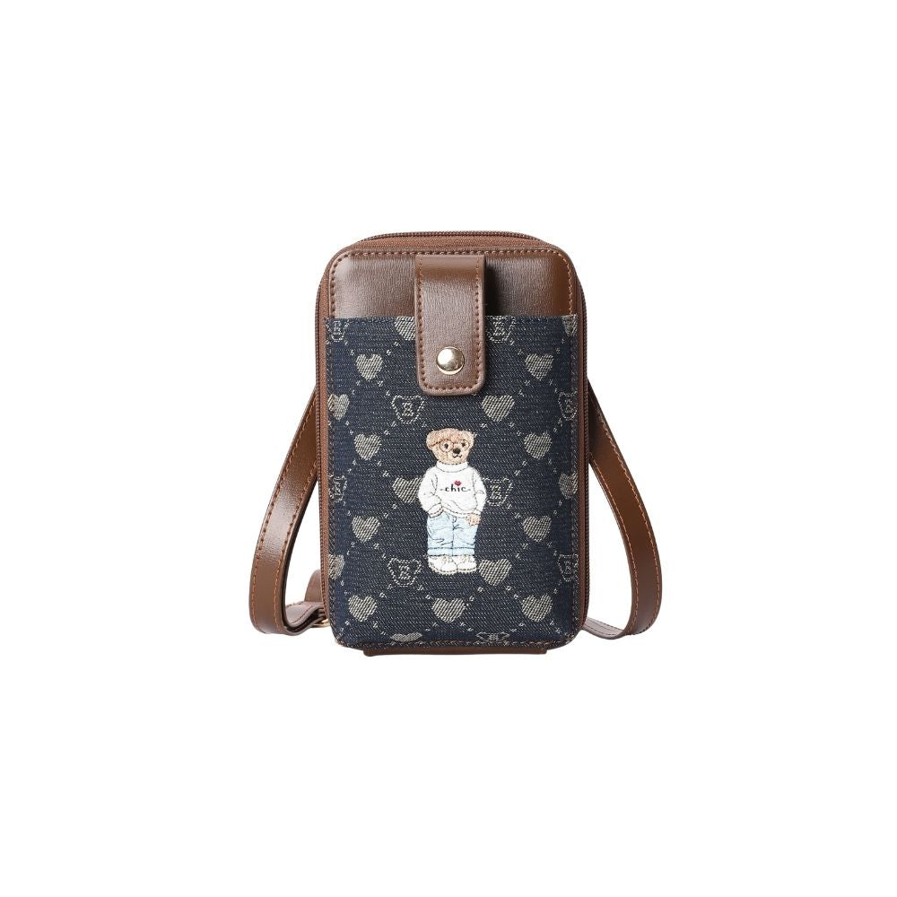 B-Loved Bear Denim Blue Smart Phone Crossbody Bag