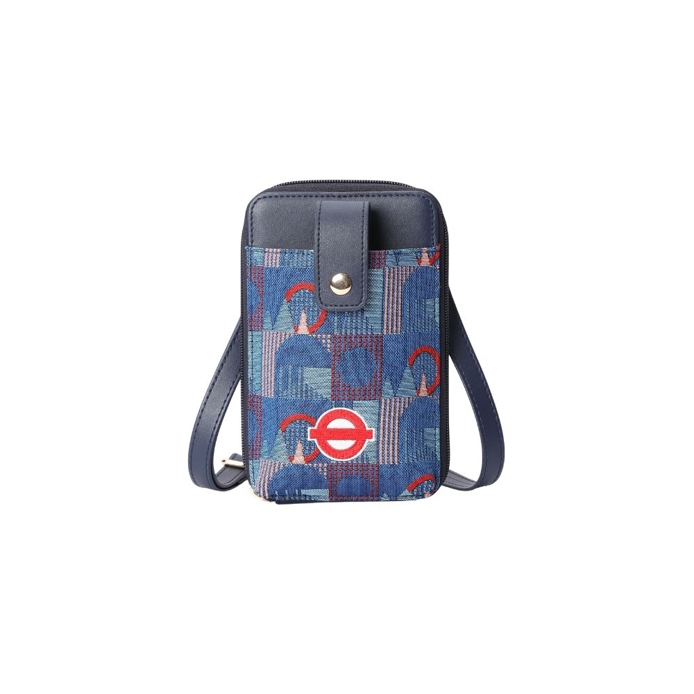TfL Piccadilly Moquette Red Roundel Smart Phone Crossbody Bag