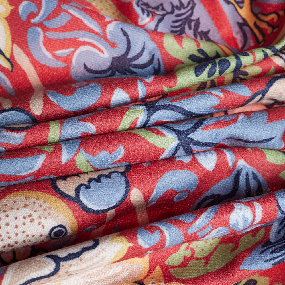 William Morris Strawberry Thief Red Art Pashmina