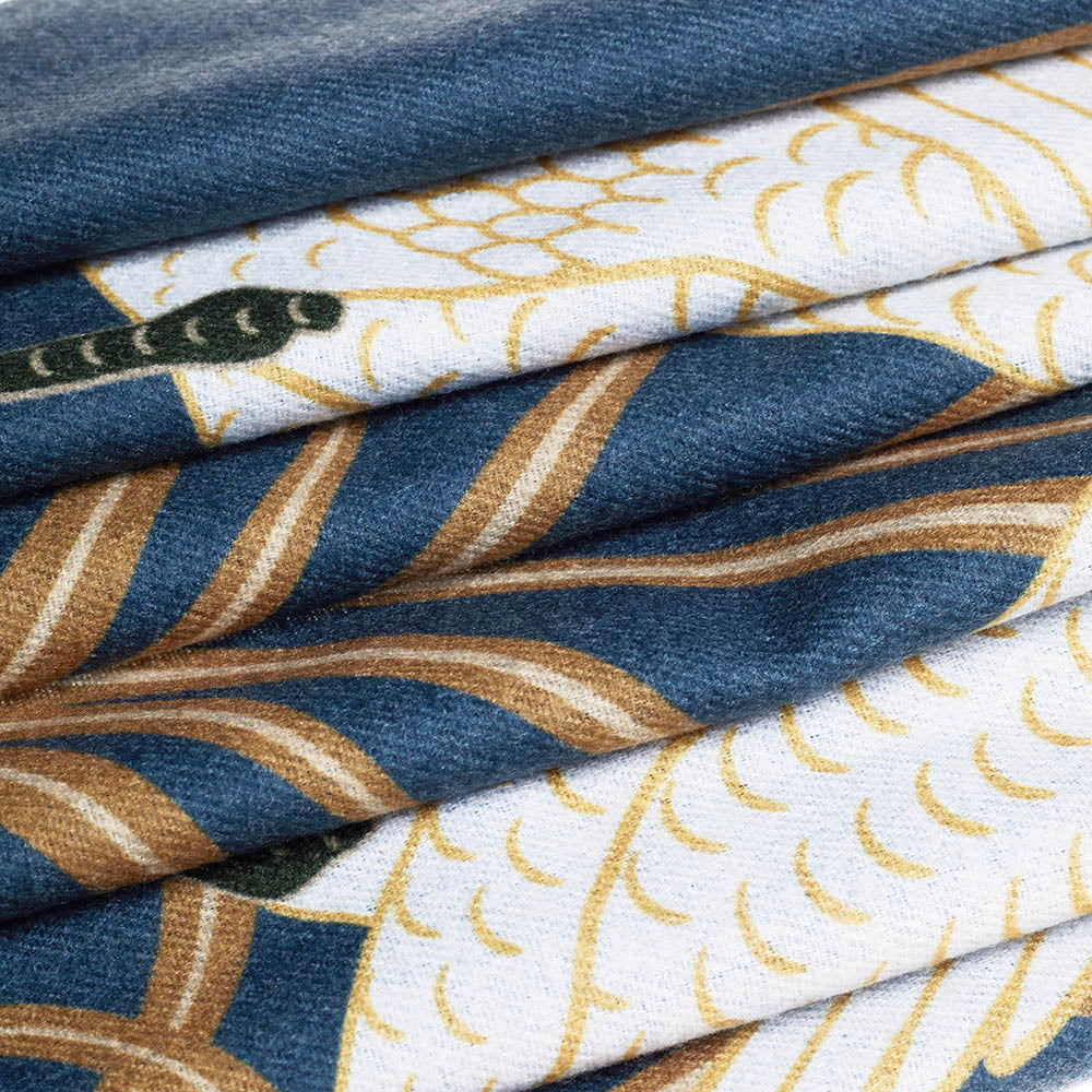 Swan, Rush and Iris Art Pashmina