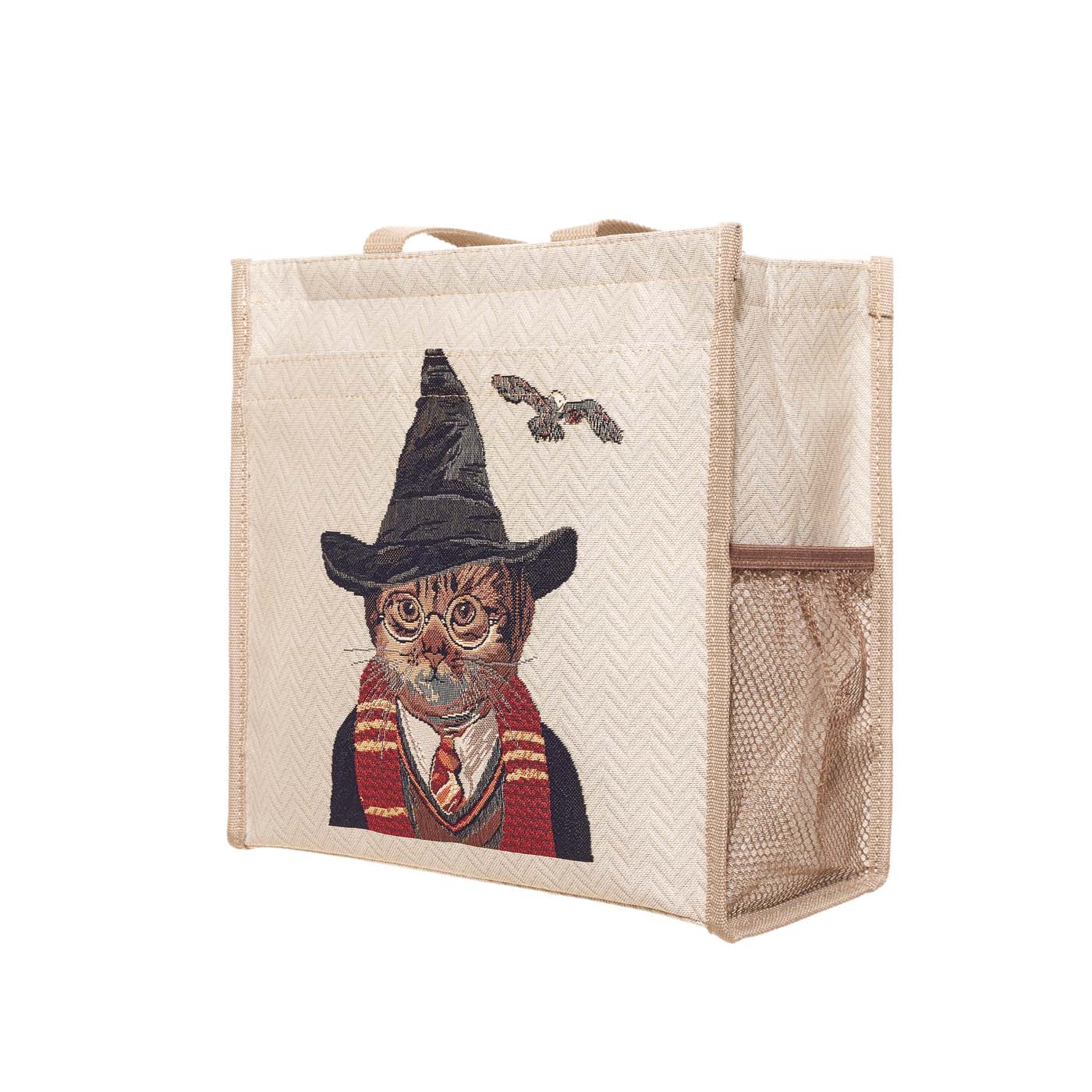Magic Cat Beige and Black Shopper Bag