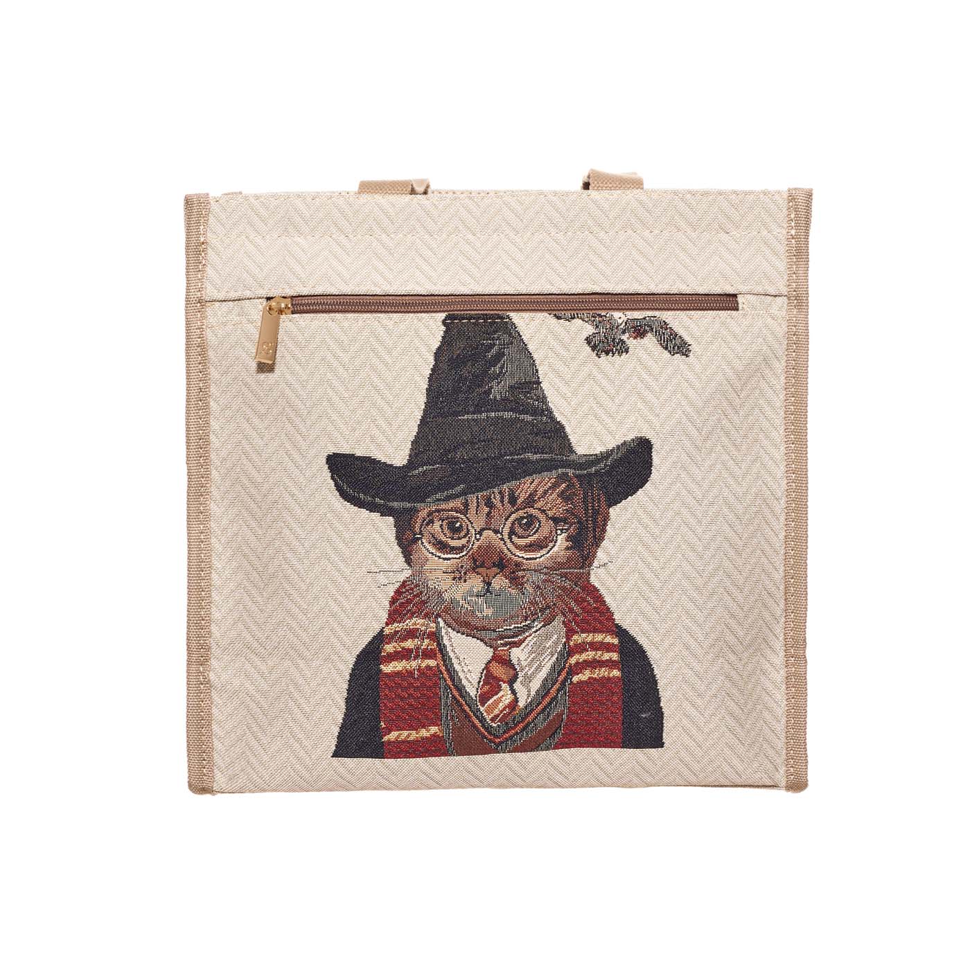Magic Cat Beige and Black Shopper Bag