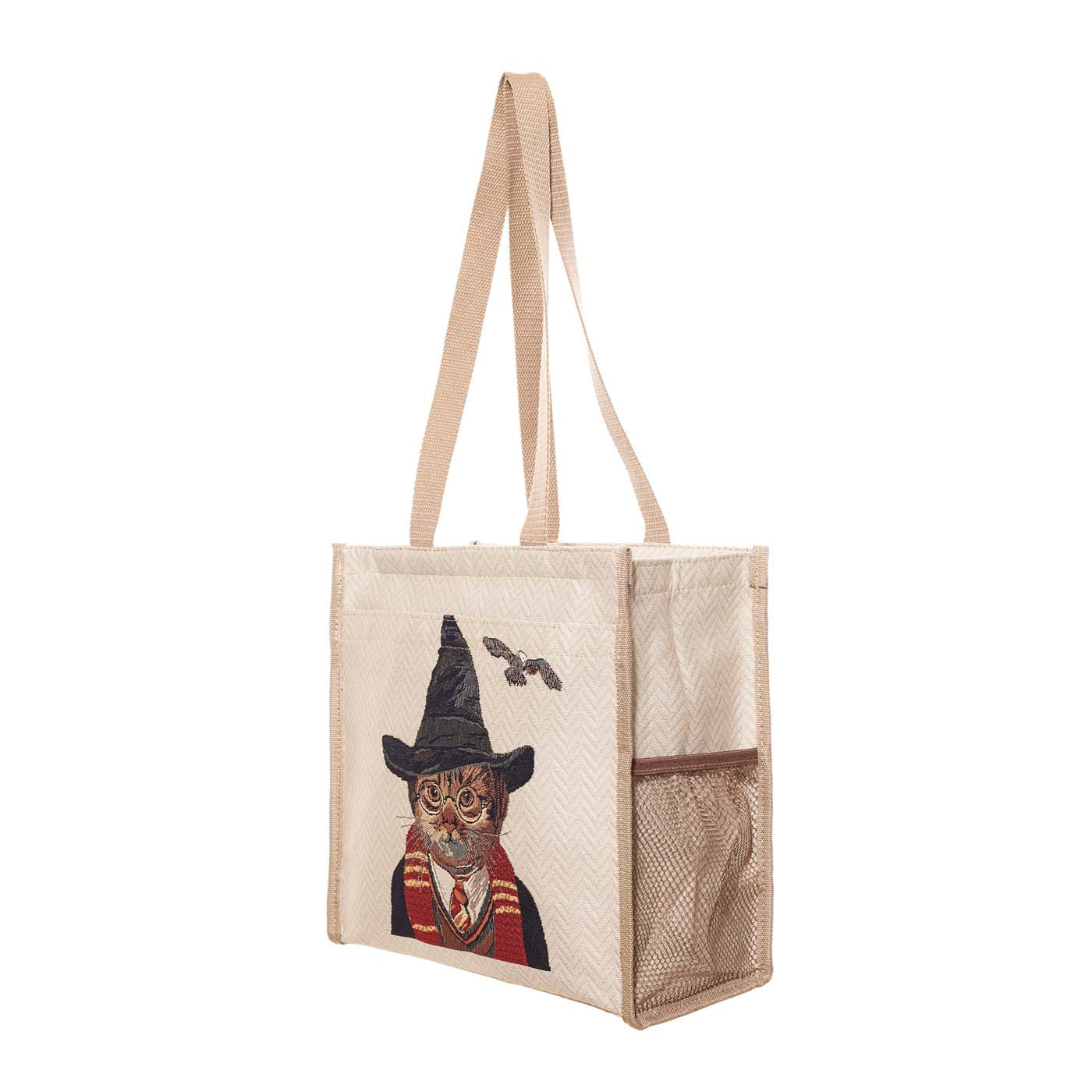 Magic Cat Beige and Black Shopper Bag