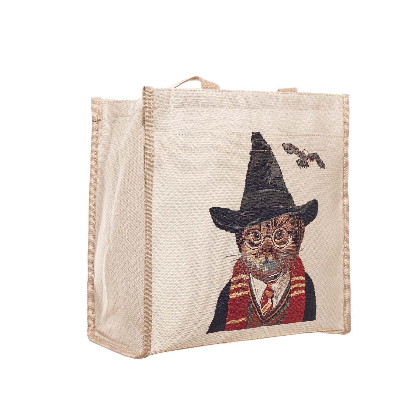 Magic Cat Beige and Black Shopper Bag