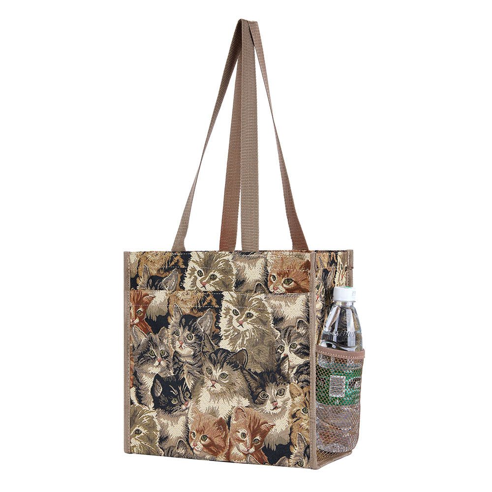Cat Animal Design Brown Shopper Bag