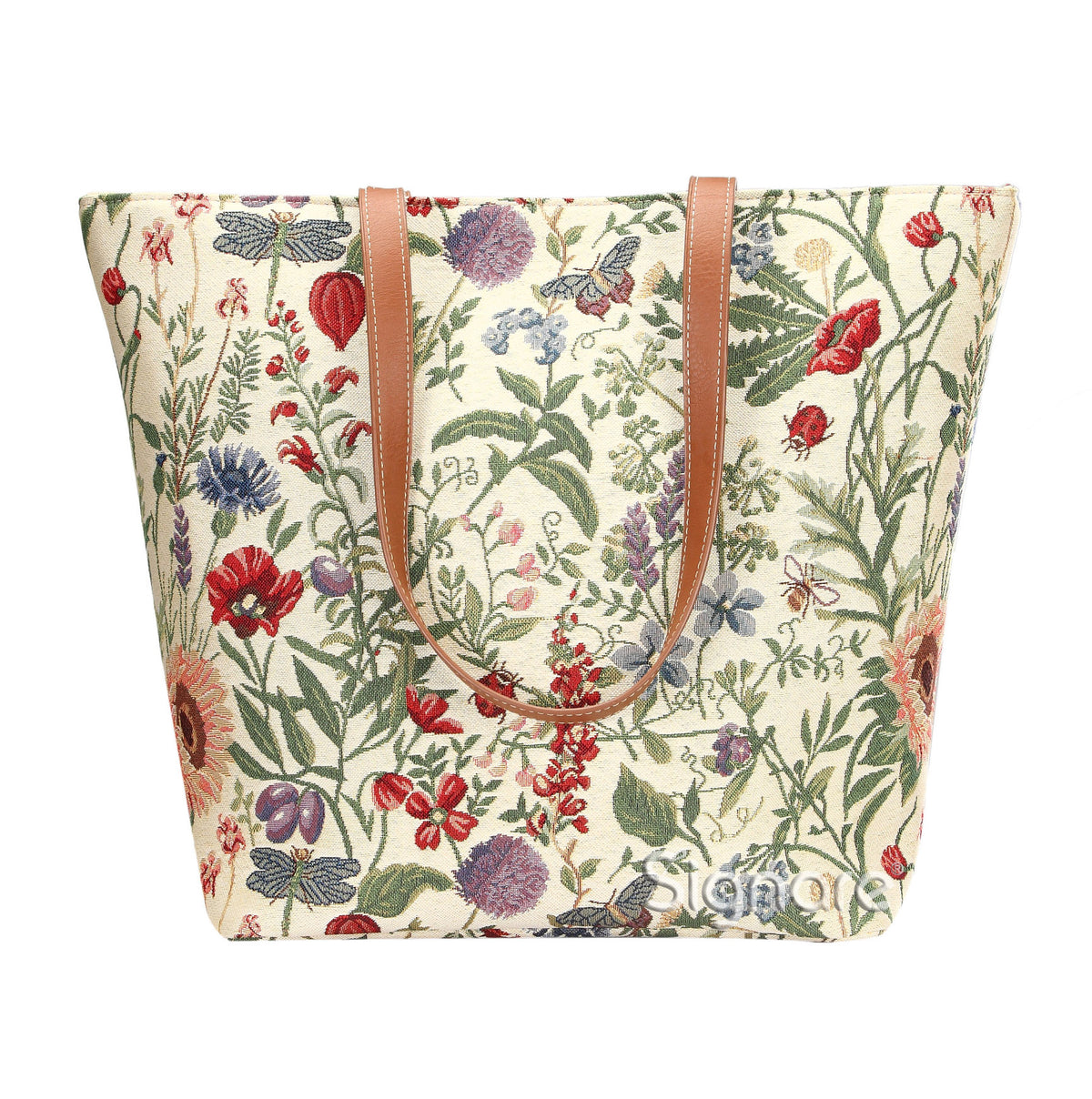 Morning Garden Floral Green Tapestry Shoulder Bag