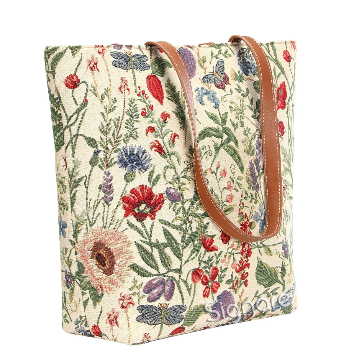 Morning Garden Floral Green Tapestry Shoulder Bag