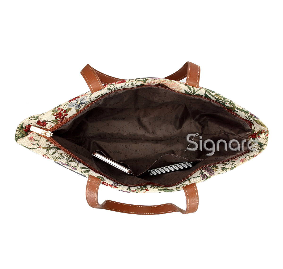 Morning Garden Floral Green Tapestry Shoulder Bag