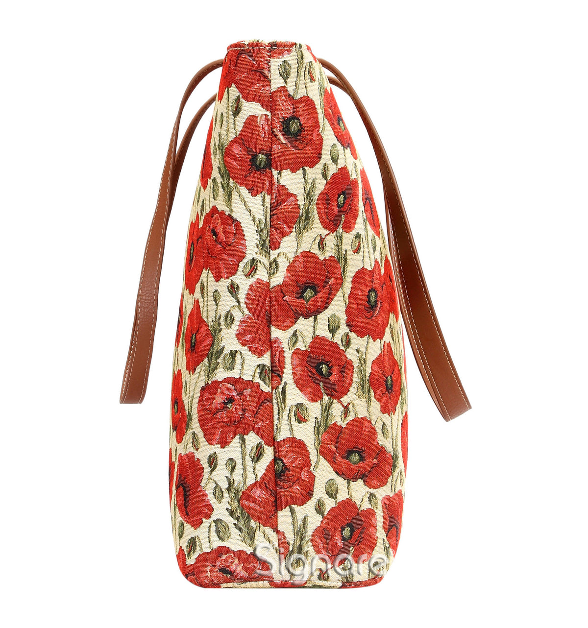 Poppy Red Floral Tapestry Shoulder Bag