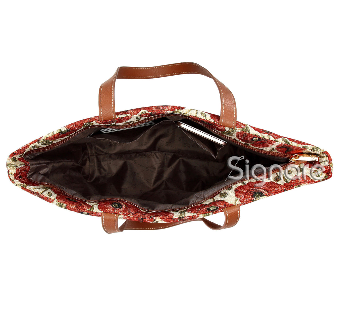 Poppy Red Floral Tapestry Shoulder Bag