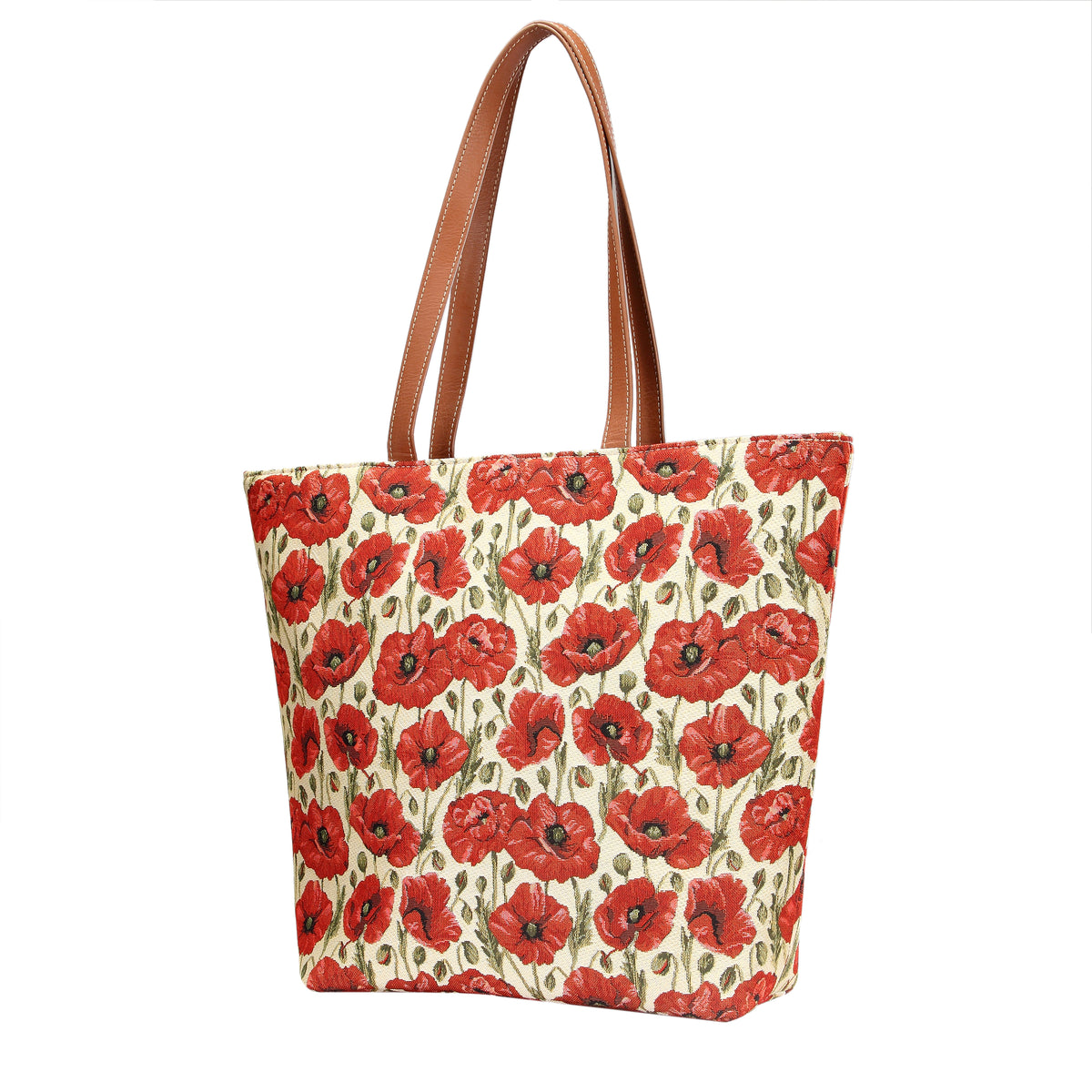 Poppy Red Floral Tapestry Shoulder Bag