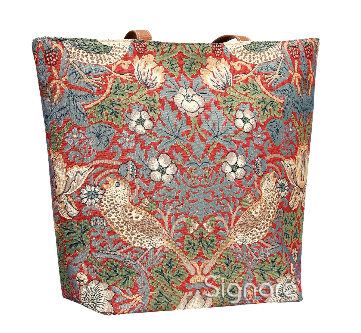 William Morris Strawberry Thief Red Tapestry Shoulder Bag