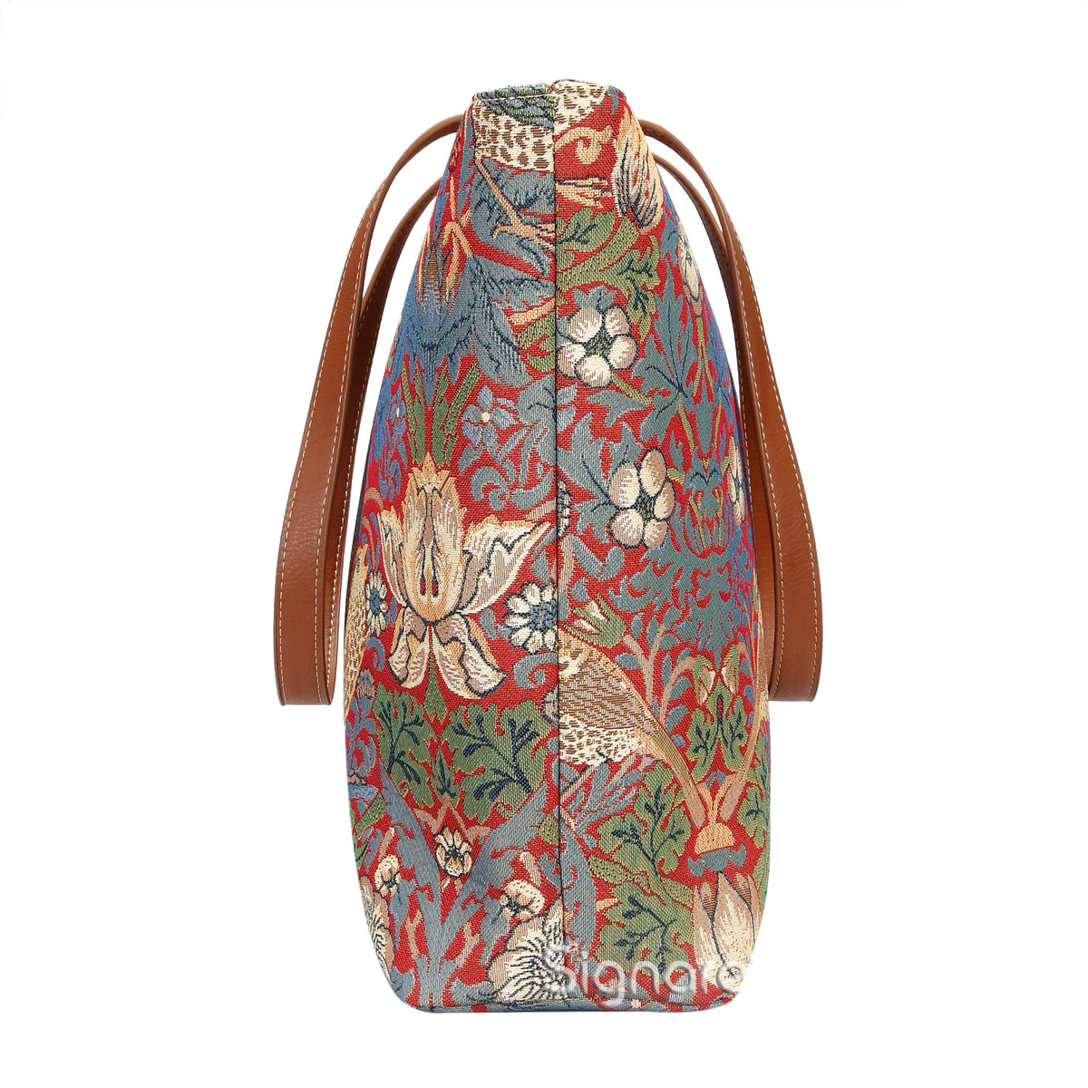 William Morris Strawberry Thief Red Tapestry Shoulder Bag
