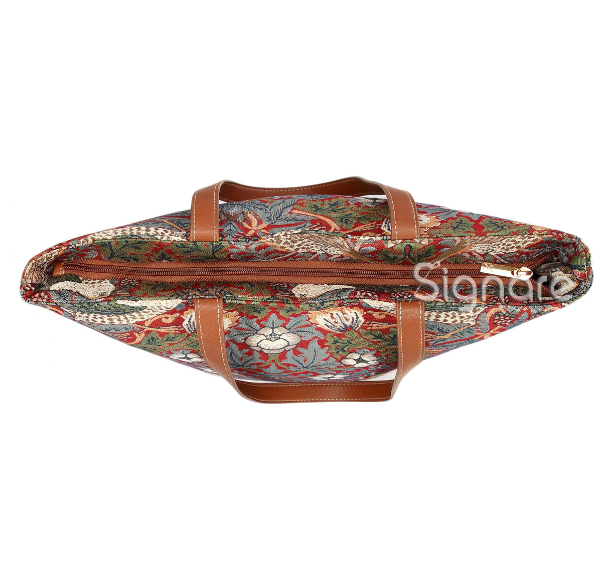 William Morris Strawberry Thief Red Tapestry Shoulder Bag