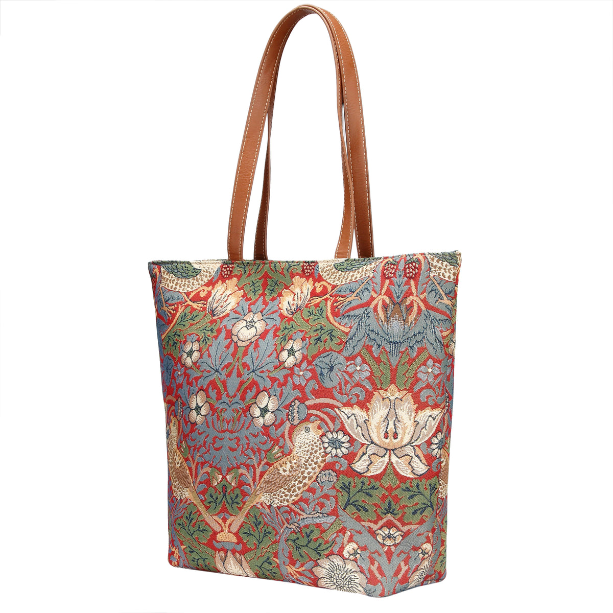 William Morris Strawberry Thief Red Tapestry Shoulder Bag