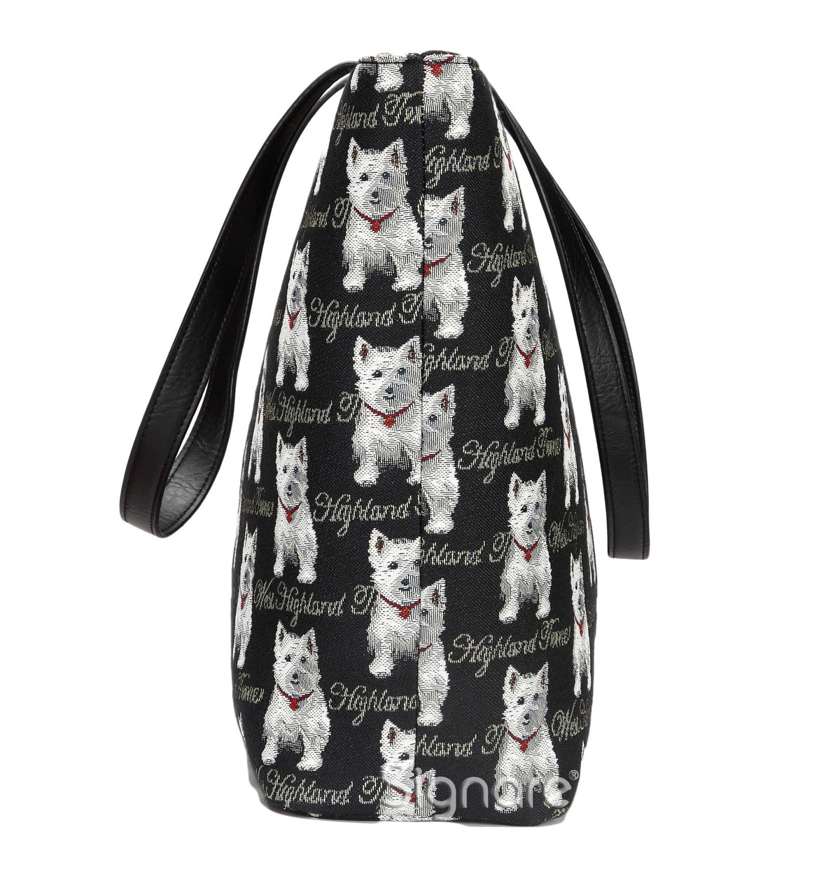 Westie Dog Black Tapestry Shoulder Bag