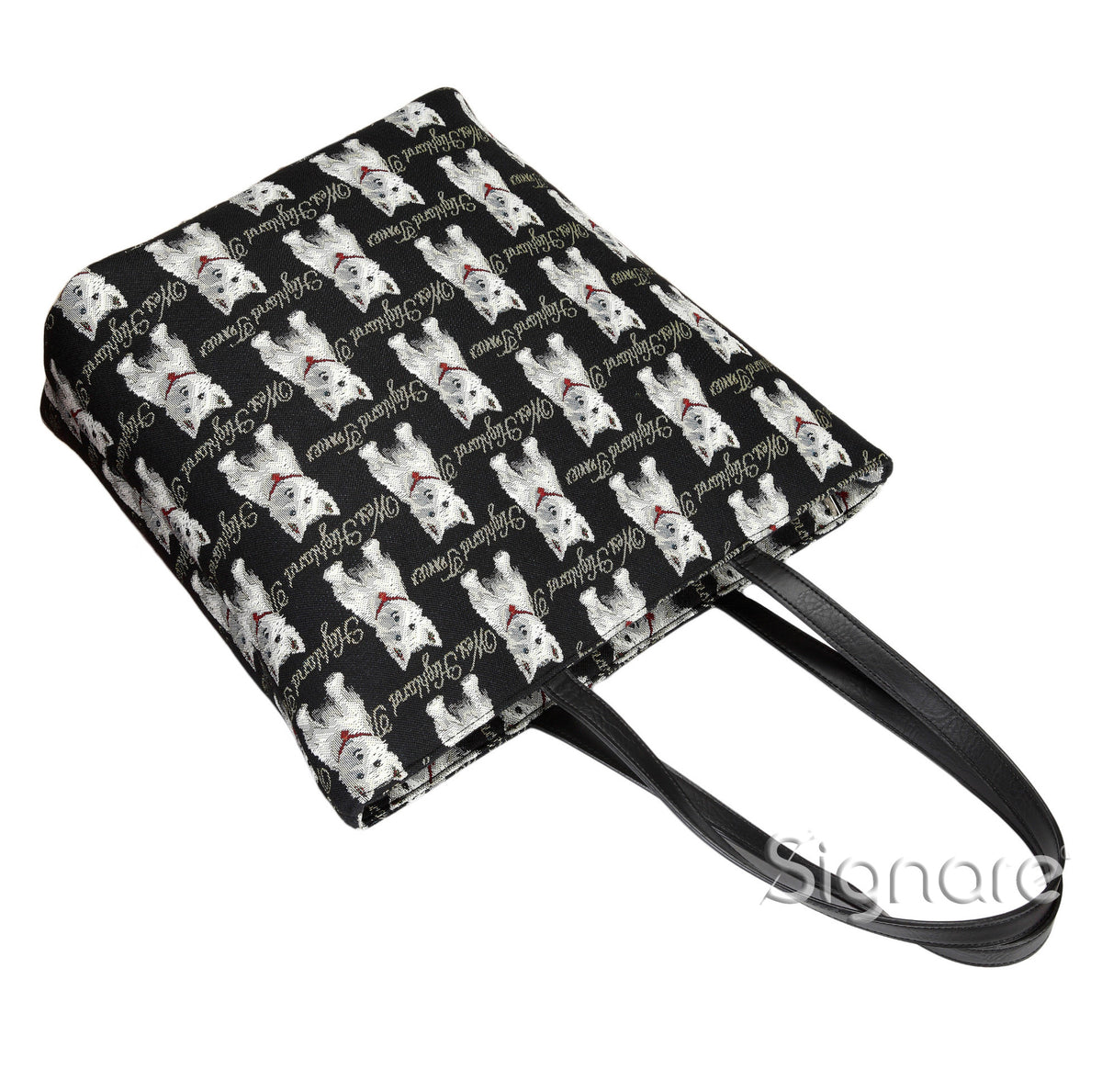 Westie Dog Black Tapestry Shoulder Bag