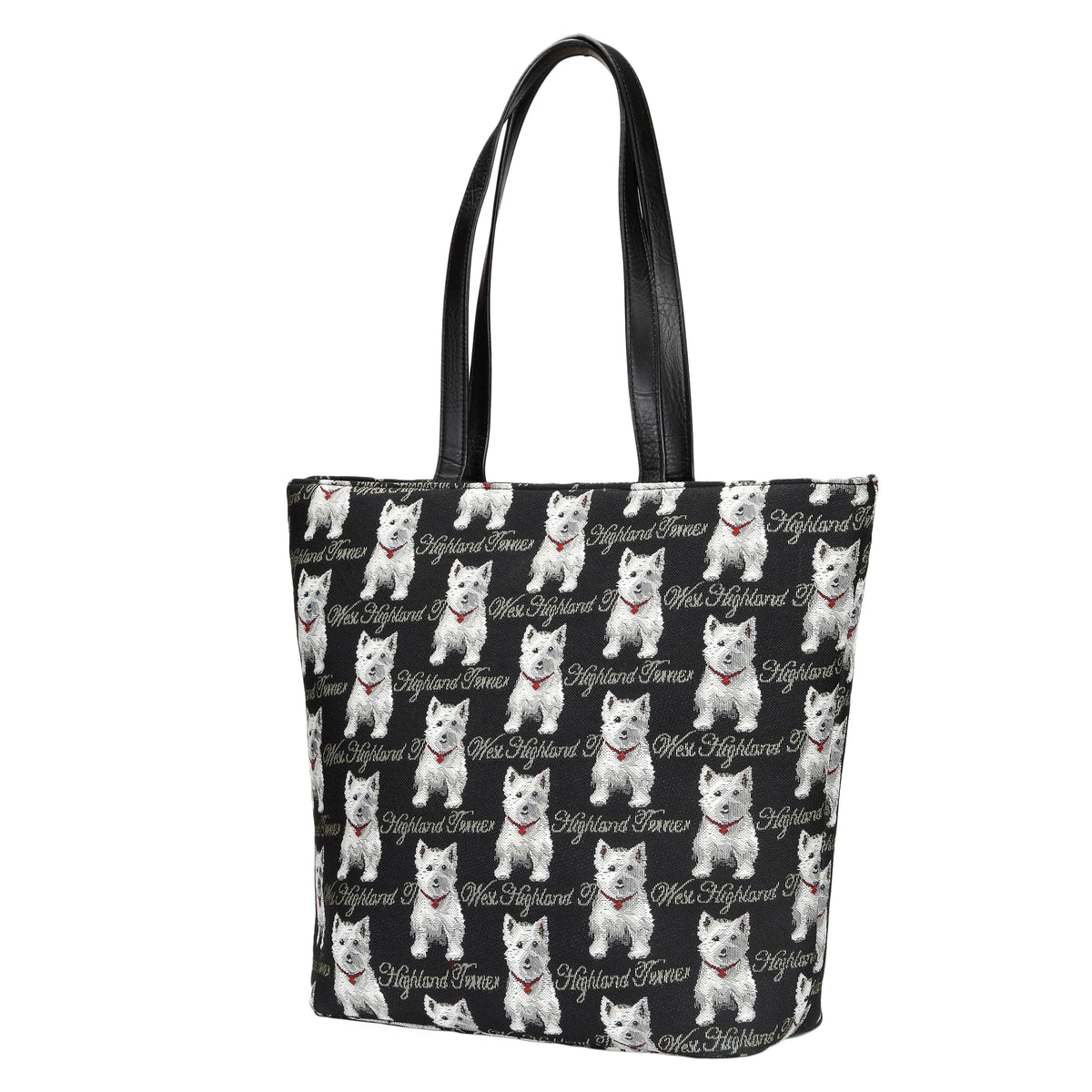 Westie Dog Black Tapestry Shoulder Bag