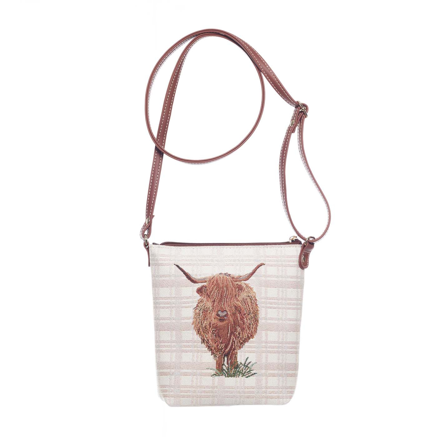 Highland Cow Brown Sling Bag Purse Crossbody