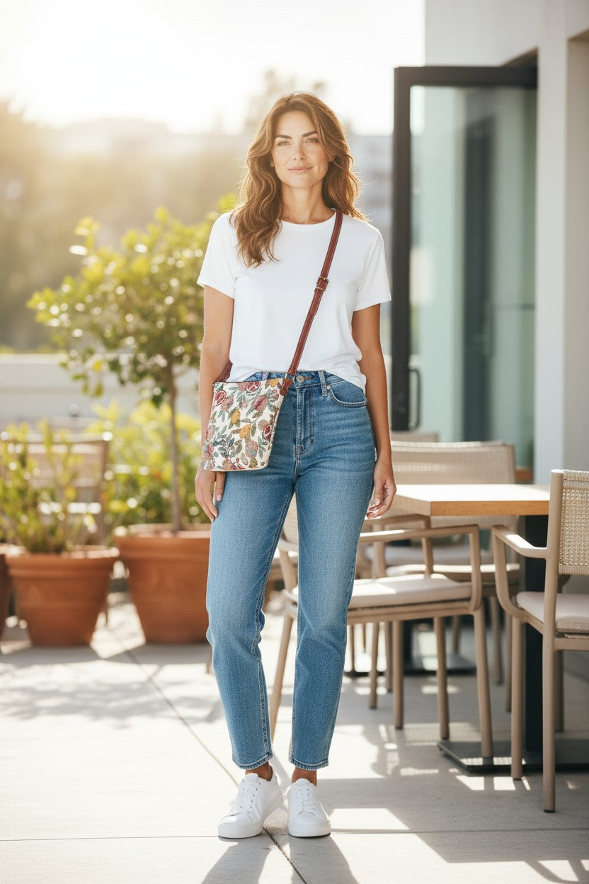 Pomegranate and Lemon Sling Bag Purse Crossbody