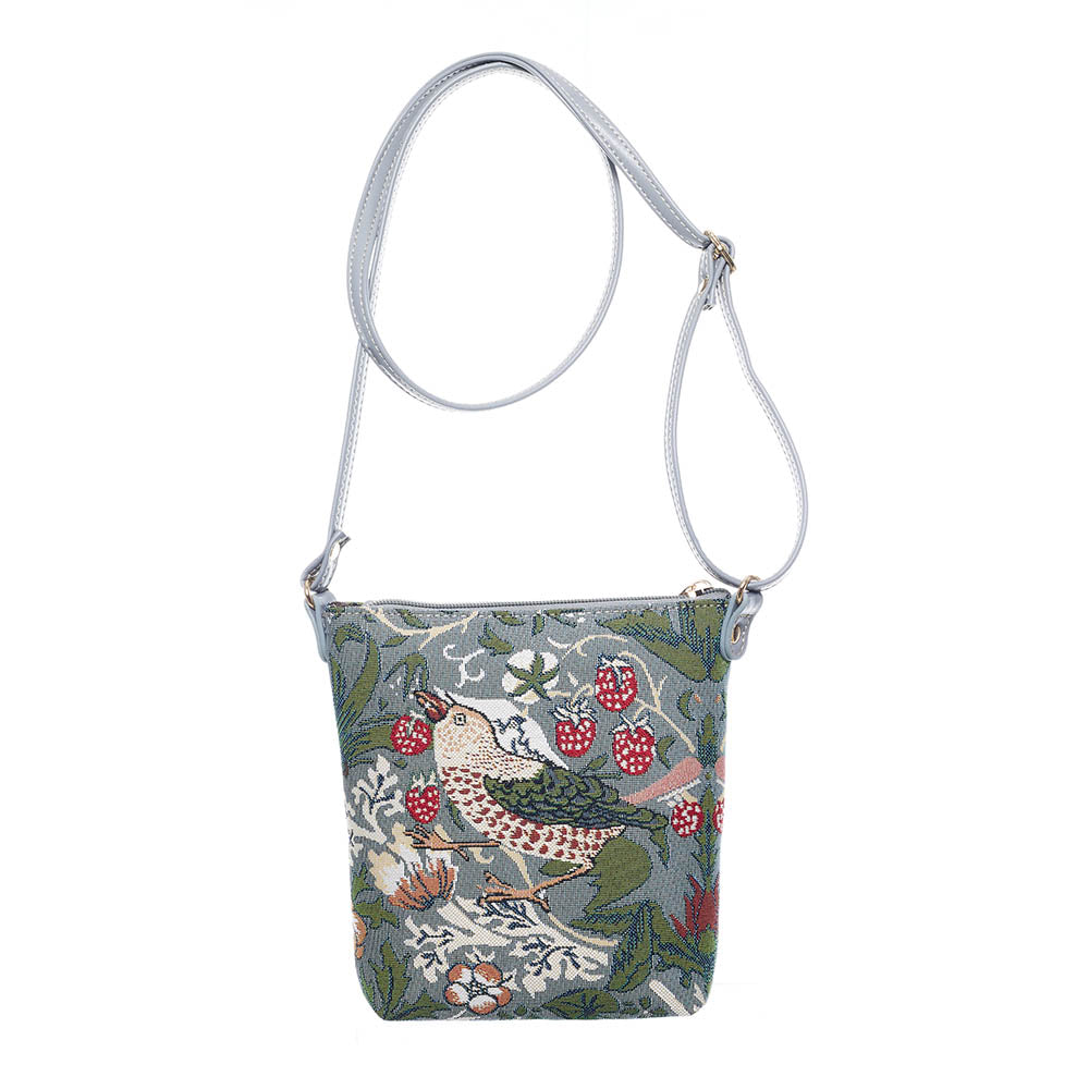 William Morris Strawberry Thief Grey Sling Bag