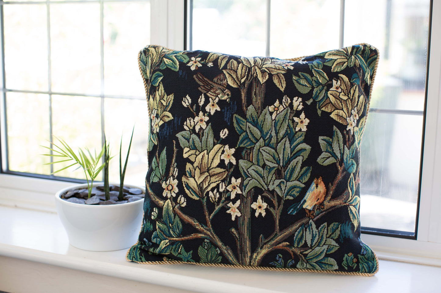 William Morris Tree of Life Blue Pillowcase/ Cushion cover 18 x 18 inch