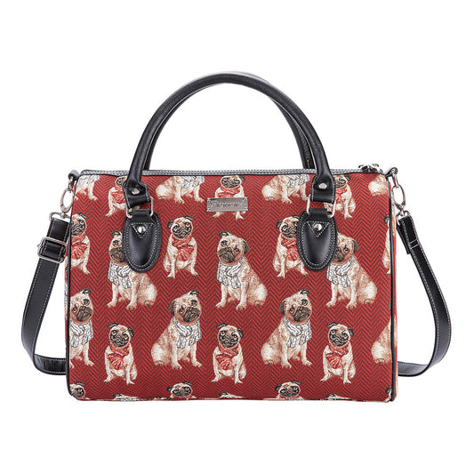 Pug Dog Red Travel Bag