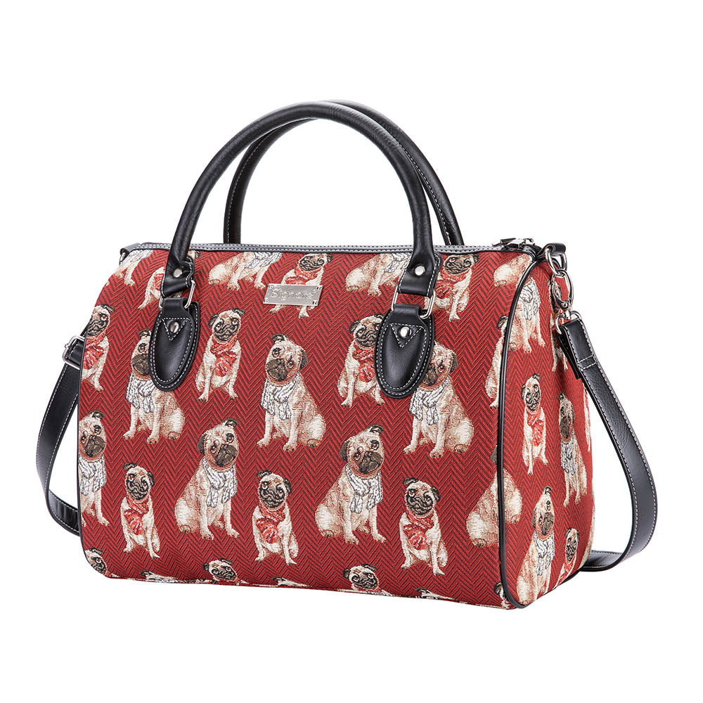 Pug Dog Red Travel Bag