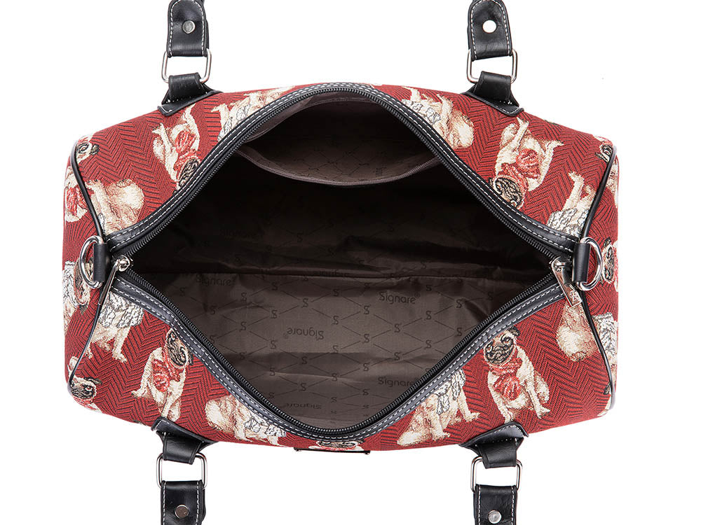 Pug Dog Red Travel Bag