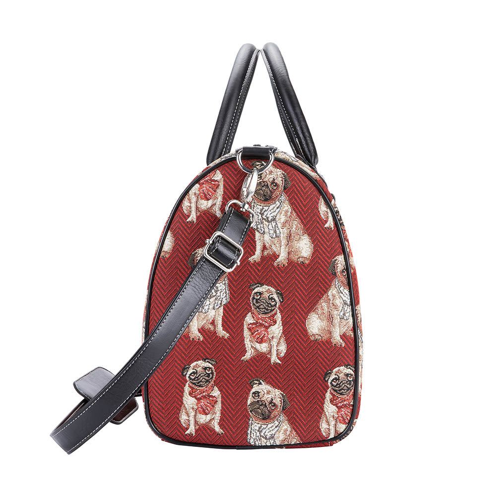 Pug Dog Red Travel Bag