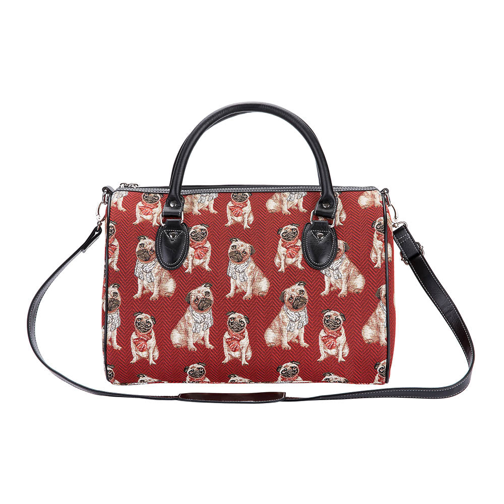 Pug Dog Red Travel Bag