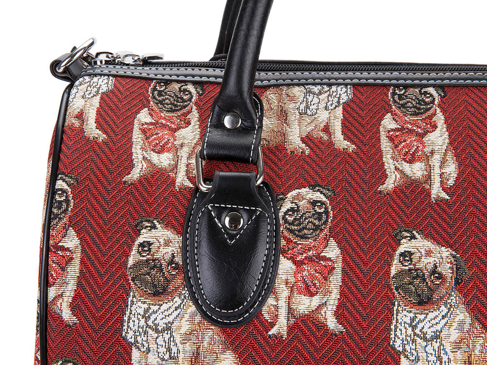 Pug Dog Red Travel Bag