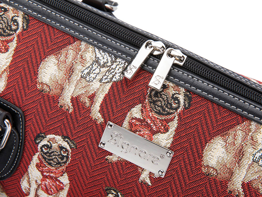 Pug Dog Red Travel Bag