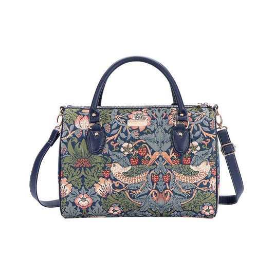 William Morris Strawberry Thief Blue Travel Bag