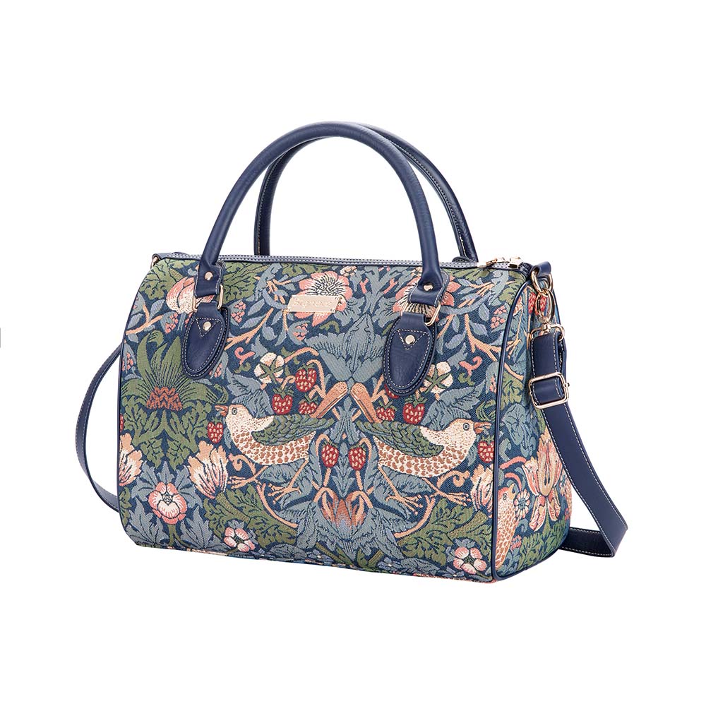 William Morris Strawberry Thief Blue Travel Bag