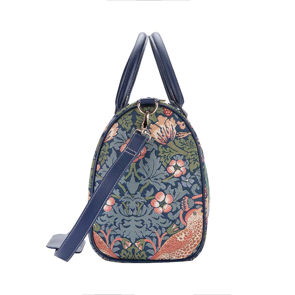 William Morris Strawberry Thief Blue Travel Bag