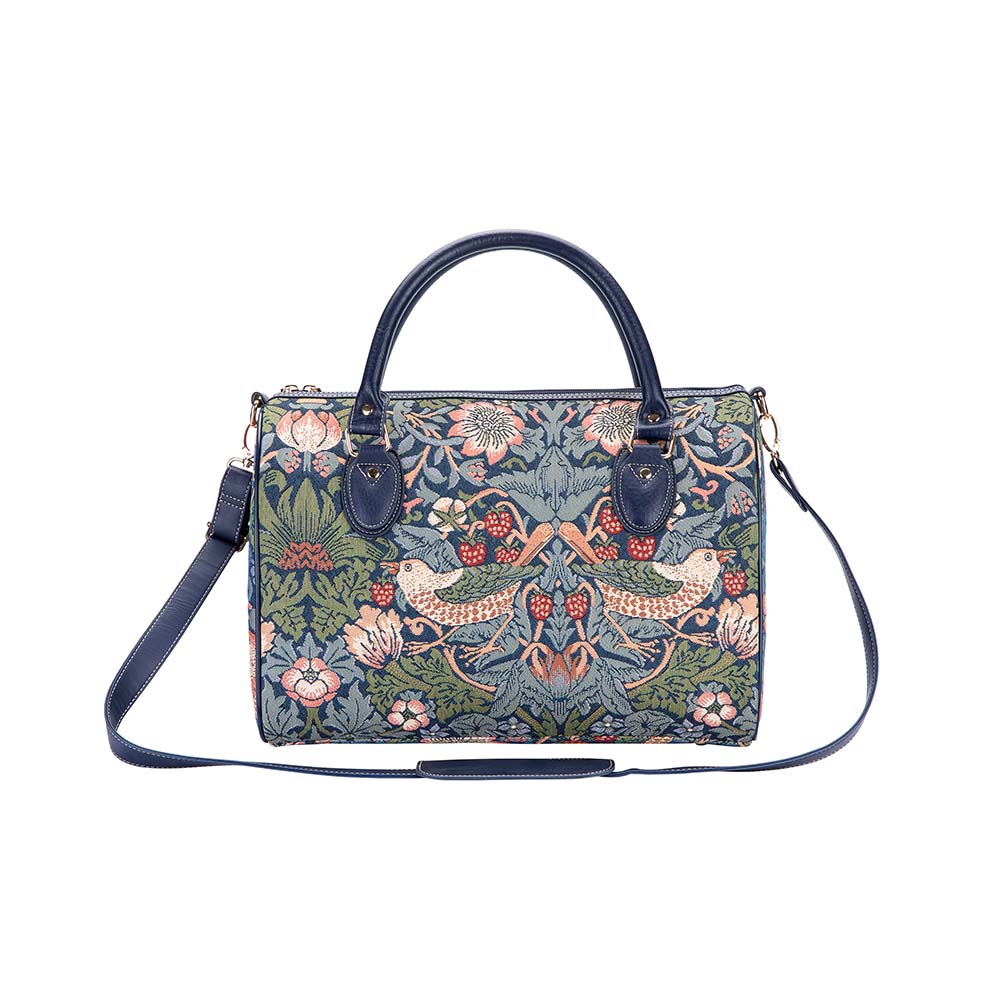 William Morris Strawberry Thief Blue Travel Bag