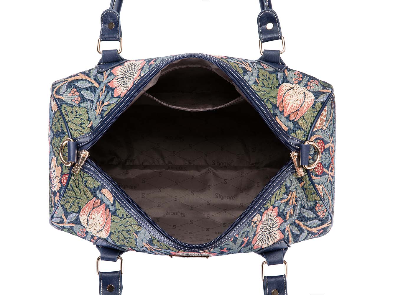 William Morris Strawberry Thief Blue Travel Bag