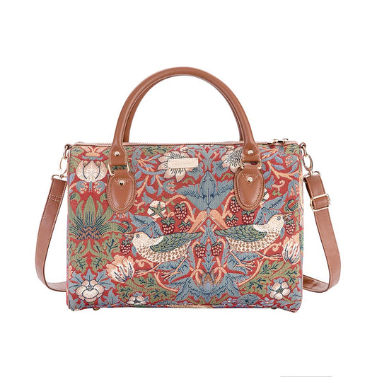 William Morris Strawberry Thief Red Travel Bag