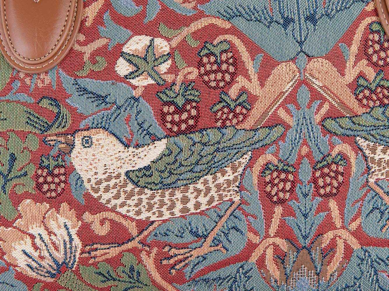 William Morris Strawberry Thief Red Travel Bag