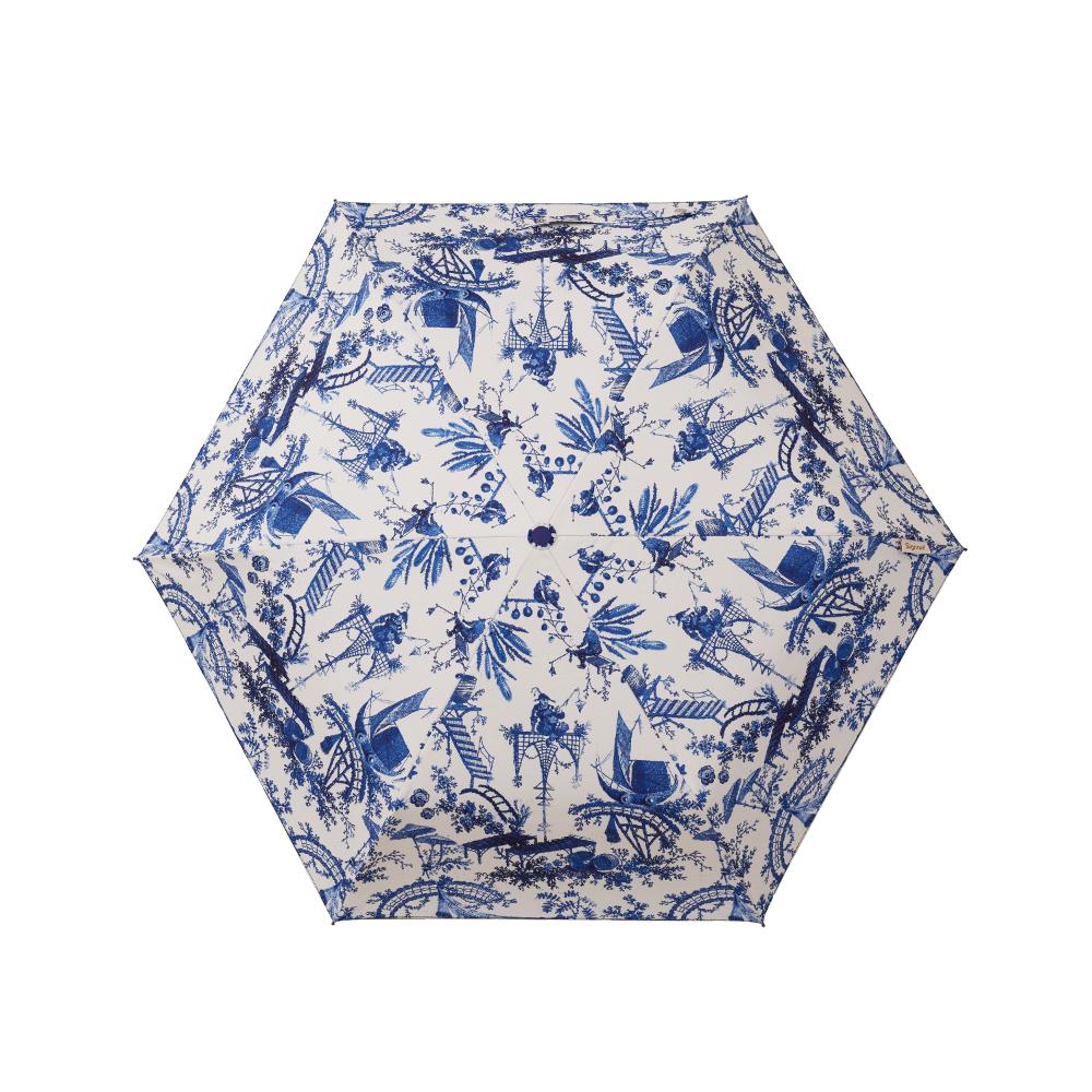 The British Museum Chinoiserie Blue and White Automatic Folding Umbrella