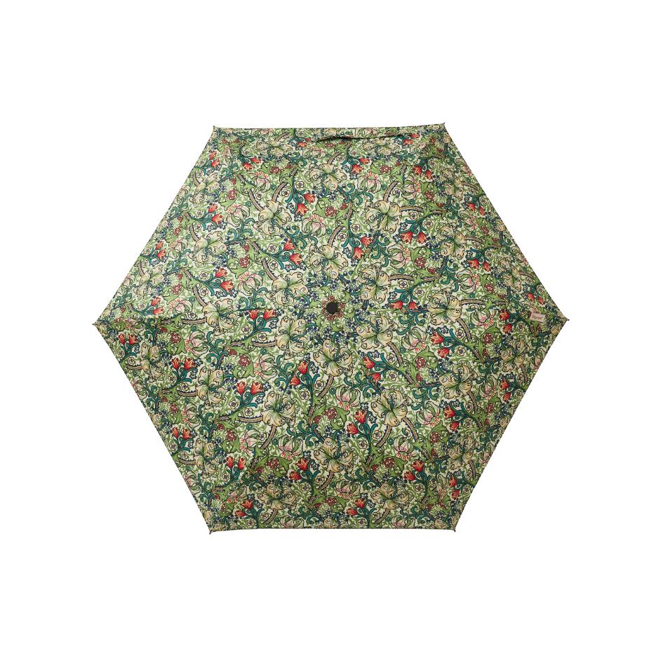 Golden Lily Green Automatic Folding Umbrella