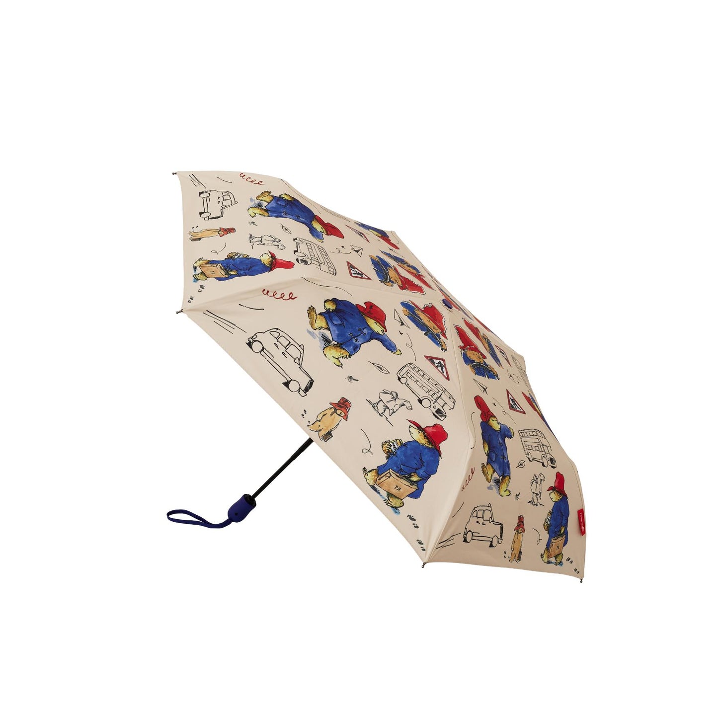 Paddington Bear Blue and Beige Automatic Folding Umbrella